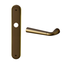 S90L Special deurkruk op langschild PC85 linkswijzend, matbrons