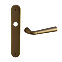 S90R Special deurkruk op langschild PC72 rechtswijzend, matbrons