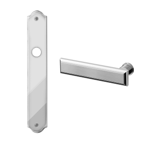 1740L Kuki deurkruk op langschild BB72 linkswijzend, satinchrome/chrome