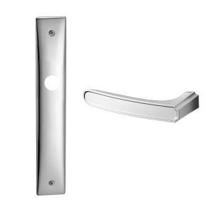 1870L Frame Q deurkruk op langschild linkswijzend, satinchrome/chrome