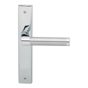 360 Tuc deurkruk op langschild WC63/8, chrome/satinchrome