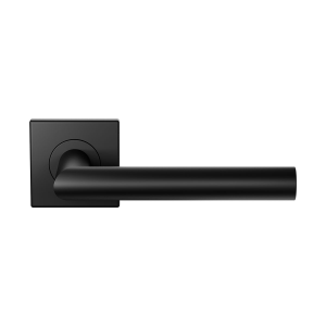 BLA115 zwart egaal L-haaks model 19mm deurkruk op rozet 53x8mm