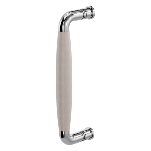Deurgreep jaren 30 Ika RVS gepolijst met eiken whitewash 207x63mm