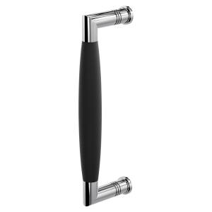 Deurgreep ton model Ika RVS gepolijst met zwart 207x63mm