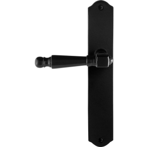 GPF6205.60L/R smeedijzer zwarte deurkruk Mela op schild 238x41x4mm, links-/rechtswijzend