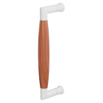 Deurgreep haaks ton model Ika wit met kersen 157x60 mm