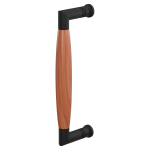 Deurgreep haaks ton model Ika zwart met kersen 157x60 mm