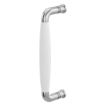 Deurgreep jaren 30 Ika RVS geborsteld met wit 207x63mm