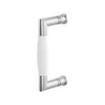 Deurgreep ton model Ika RVS geborsteld met wit 130x60mm