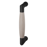 Deurgreep ton model Ika zwart met eiken whitewash 130x60mm