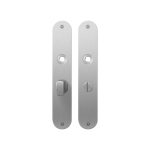 GPF1100.21 plaatschild afgerond WC55/8 grote knop RVS geborsteld