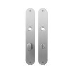 GPF1100.22 plaatschild afgerond WC72/8 grote knop RVS geborsteld
