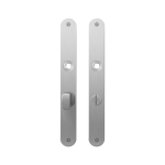 GPF1100.23 plaatschild afgerond WC63/8 grote knop RVS geborsteld