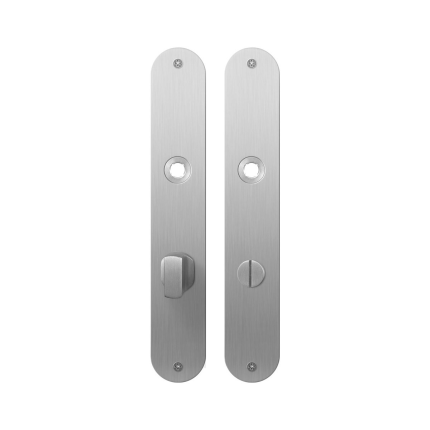 GPF1100.22 plaatschild afgerond WC72/8 grote knop RVS geborsteld