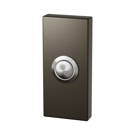 Dark bl. deurbel rechthoekig RVS button