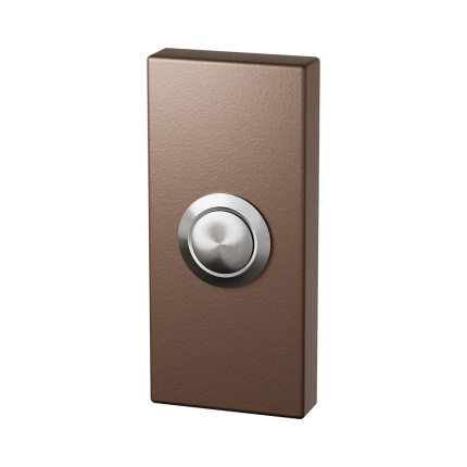 Bronze deurbel rechthoekig RVS button