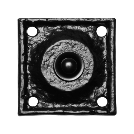 KP1759 deurbel landelijk vierkant 62 mm smeedijzer zwart