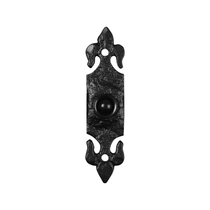 KP1761 landelijk deurbel lelie 120x30 mm smeedijzer zwart