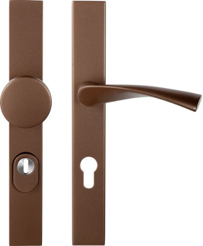 GPF Bronze blend deurkruk op schild