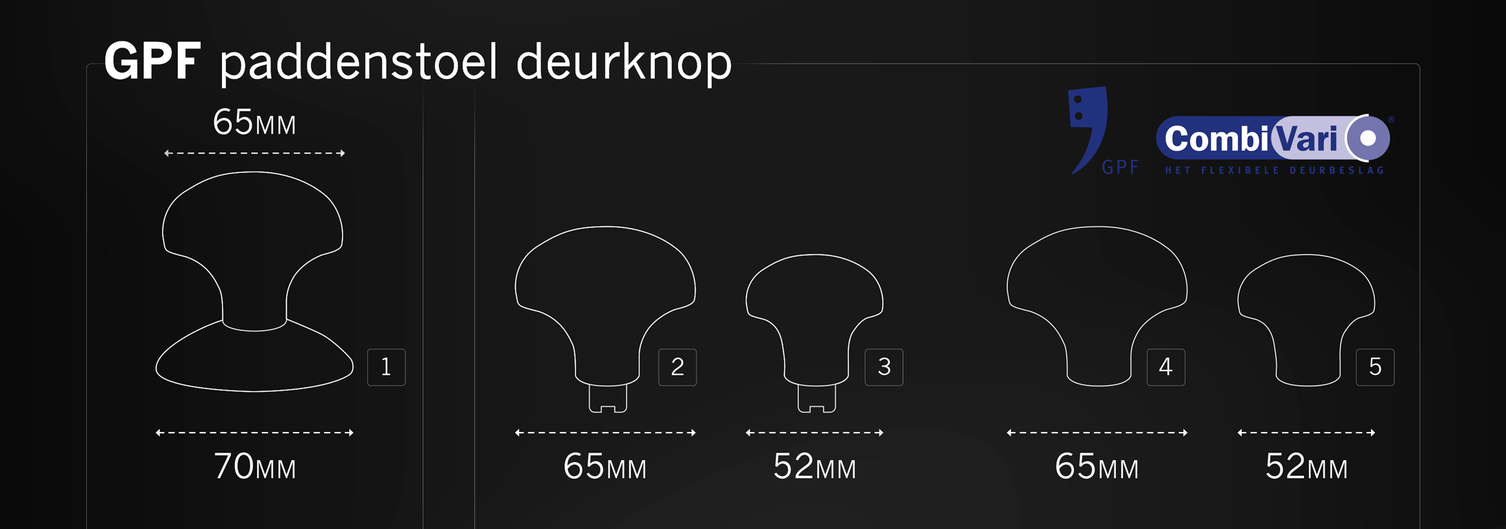 GPF paddenstoel deurknop varianten